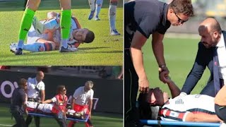 Venezias Ruslan Malinovskyi horrific ankle injury vs Genoa [upl. by Pol822]