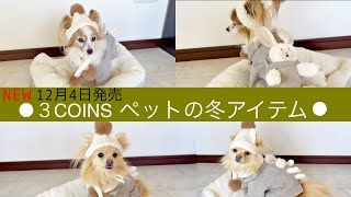 【３COINS】愛犬のおしゃれコーデ❤️安くて可愛い超人気アイテム‼️＃愛犬用＃ニット帽＃冬＃マフラー [upl. by Yenial]