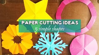 Paper Cutting Ideas for 5 Simple Shapes  Educational Activity [upl. by Ethbin987]