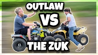 Polaris Outlaw 110 EFI VS Suzuki LT80 [upl. by Dnarud]