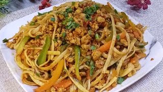 Chicken Spaghetti Recipe  chicken mince vegetable recipe very delicious  kitchen with farwa [upl. by Andri]