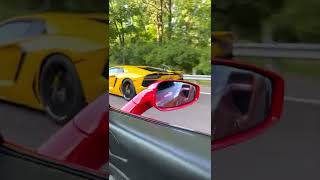 Lamborghini Aventador vs Ferrari 488 roll race Both Tuned w Exhaust 💨 [upl. by Sanger341]