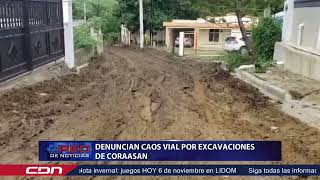 Denuncian caos vial por excavaciones de Coraasan [upl. by Hsiwhem]