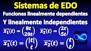 07 Funciones vectoriales linealmente dependientes y linealmente independientes Sistemas de EDO [upl. by Aicilav]