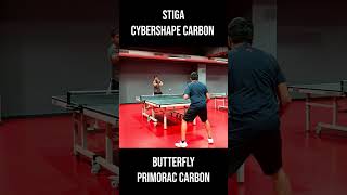 Stiga Cybershape Carbon Vs Butterfly Primorac Carbon [upl. by Drusy]