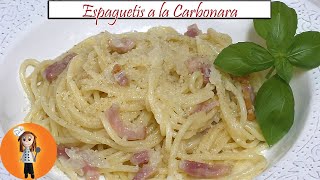 Espaguetis a la Carbonara con nata  Receta de Cocina en Familia [upl. by Jehial125]