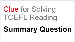 TOEFL summary question [upl. by Evot]