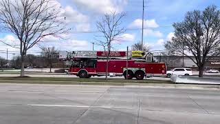 Schaumburg IL Fire Department Reserve Tower Ladder Responding [upl. by Aiblis]