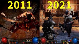 Evolution of Path of Exile 2011 2021 major versions [upl. by Atinhoj]