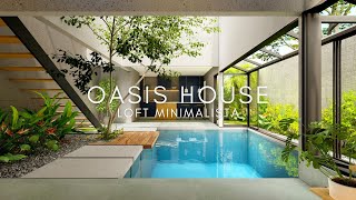 LOFT DE 7X15 METROS COM PISCINA INTERNA  MINIMALISTA  OASIS HOUSE [upl. by Elinad]