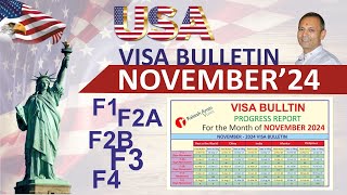 USA NOVEMBER 2024 Visa Bulletin Progress Report F1 F2A F2B F3 F4 [upl. by Ettenrahs494]