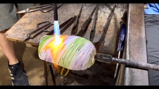 Glass Blowing Making a Stemless Wine Glass [upl. by Ennairek]