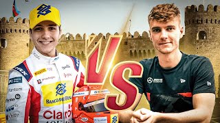 Enzo Fittipaldi vs Jarno Opmeer F2 Baku INSANE BATTLE [upl. by Cy171]