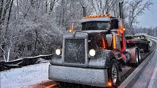 KW W900 Trucking Through The Snow In The State Of New York [upl. by Sidoeht]