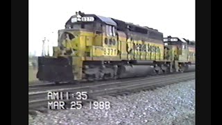 March 25 1988  Early CSX and Conrail train in Ravenna OH [upl. by Rivkah77]