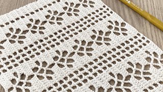 THE MOST and VERY EASY Crochet Shawl Scarf Blouse Runner Curtain Pattern Tutorial [upl. by Enra]