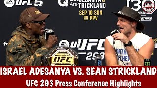 Israel Adesanya vs Sean Strickland Press Conference Highlights UFC 293 [upl. by Radie]