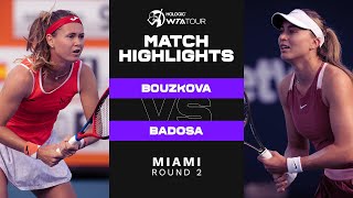 Marie Bouzkova vs Paula Badosa  2022 Miami Round 2  WTA Match Highlights [upl. by Jacoby]