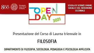 Open Day 2021 Filosofia [upl. by Ylicis]