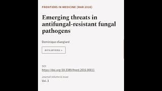 Emerging threats in antifungalresistant fungal pathogens  RTCLTV [upl. by Myles]