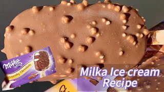 Milka Ice Cream Recipe  Easy Ice Cream [upl. by Ulyram]