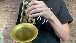 Ishimori Woodstone Saxophone Dealer Play Tests Alto in Sax Shop NYC [upl. by Boulanger416]