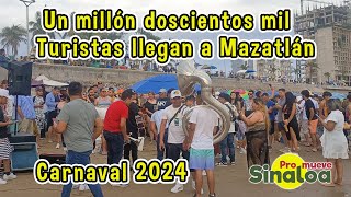 Un millón doscientos mil turistas llegan a Mazatlán por el Carnaval 2024 [upl. by Ecirtel]