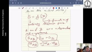 Lec 08 Entropy and the equilibrium particledistribution [upl. by Searby]