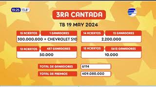 Sorteo Telebingo Triple Dom 190524  EN VIVO [upl. by Enoryt]