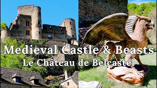 Belcastel Castle Aveyron France Mythical Medieval Beasts Aveyron Tourism Medieval Castle in France [upl. by Yenittirb]