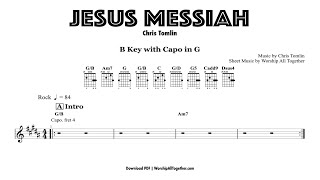 Jesus Messiah  Chris Tomlin  Sheet Music Chord Lyrics [upl. by Jaycee]