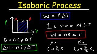 Isobaric Process Thermodynamics  Work amp Heat Energy Molar Heat Capacity amp Internal Energy [upl. by Nannek332]