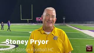 College Station HC Stoney Pryor discusses the Cougars win over Crosby [upl. by Jaye]