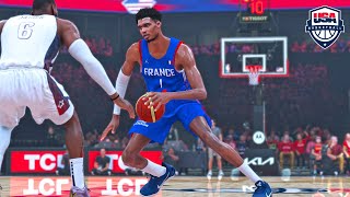 Wemby vs LeBron  NBA 2K24 Olympics Mode  USA vs France Exhibition Gameplay [upl. by Ojillib]