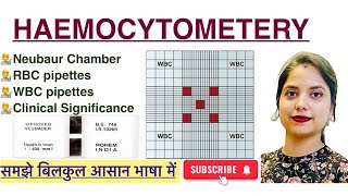 Haemocytometery in Hindi  Neubaur chamber  RBC amp WBC pipettes  MLT Haematology [upl. by Legnaleugim361]