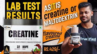 ASITIS ATOM CREATINE LAB TEST BY TRUSTIFIED  CREATINE OR MALTODEXTRIN  review health gym [upl. by Arvie15]