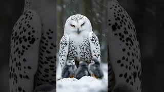 Majestic Owl Protects Nestlings from Icy Snowstorm viralshorts shorts owls [upl. by Snodgrass]