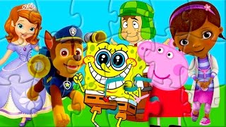 Rompecabeza Peppa Pig Bob Esponja Doctora Juguetes Paw Patrol Princesa Sofía El Chavo Puzzle Game [upl. by Sparky]