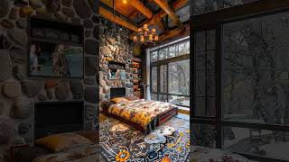 134Fireplace snow and calming wind sounds  pure bliss Cosy Bedroom [upl. by Mcintyre]