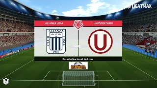 Alianza Lima vs Universitario ● Liga 1 Betsson 2024  Pes 2021 [upl. by Artimas171]