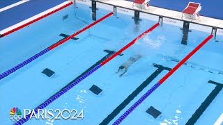 Bob the Cap Catcher dives to the rescue in swimming pool  Paris Olympics  NBC Sports [upl. by Heiskell]