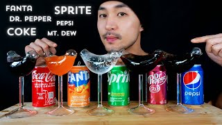 ASMR DRINKING MOST POPULAR SODAS COCA COLA FANTA SPRITE DRPEPPER PEPSI 9999 SATISFACTION [upl. by Stevie]