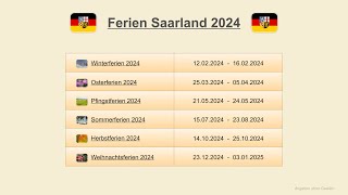 Ferien Saarland 2024 [upl. by Cinimmod]