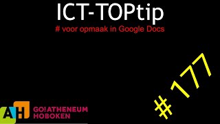 ICT TopTip 177  Markdown in Google Docs [upl. by Littlejohn]