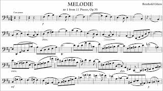 Cello Playalong  Melodie nr 1 op 35  Glière  with sheet music [upl. by Edobalo]