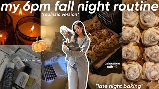 my realistic 6pm fall night routine🌙🍂🧁روتيني المسائي من مورا نهار طويل 🌻🍒🤎baking night🫖🍩 [upl. by Okram]