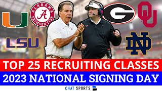 College Football Recruiting Top 25 Class Rankings Ahead Of 2023 National Signing Day [upl. by Cleave877]