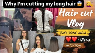 My long hair cut vlog💇‍♀️Long hair to shor bob hair 💇‍♀️OMG 😱why I’m chopping off my long hair✈️ [upl. by Eicul609]