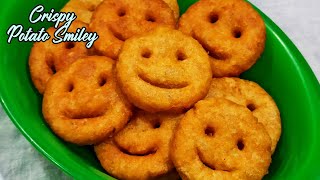 Crispy potato smileyTea time snackBachho ki favorite snackCrispy smileyInstant snack recipe [upl. by Martha]