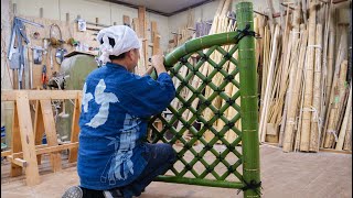 匠の技！京都が誇る竹垣ができるまで！竹工芸職人による光悦寺垣の製作プロセス [upl. by Sande713]